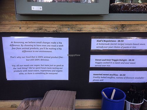 info about plant-based diets and some tasty options at Bonorong Wildlife Sanctuary Kiosk and Shop in Brighton