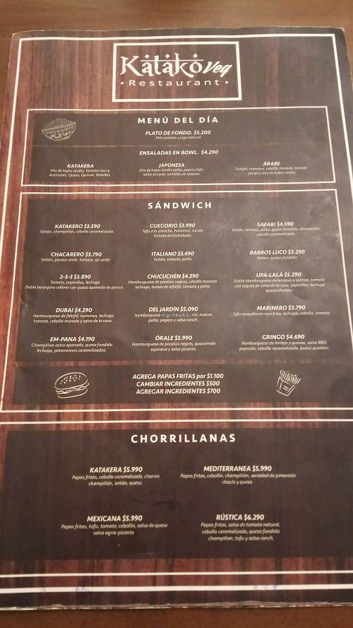 Carta 2 at Katako Veg in Santiago