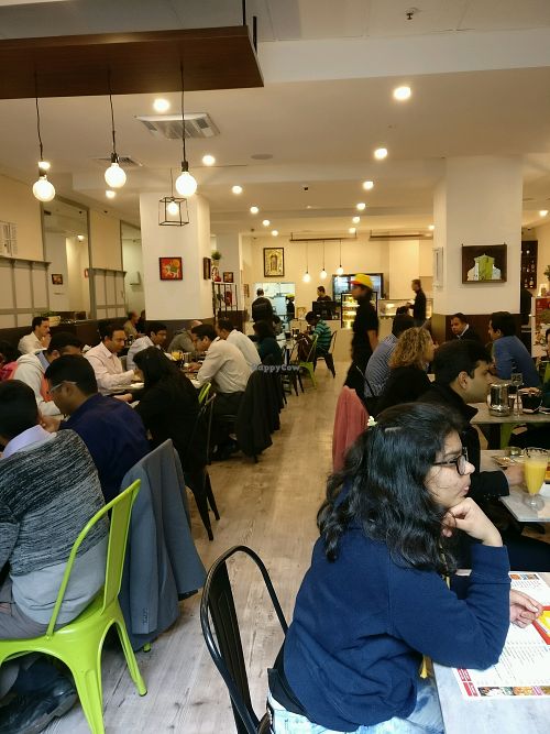 plenty of seating at Saravana Bhavan in Melbourne