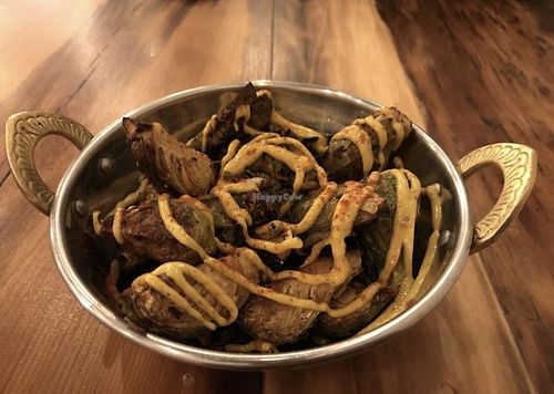 Roasted Brussels sprouts were good   at Surya Cafe in Fitchburg