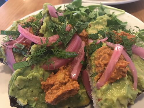 You can’t go wrong with the avocado tartine, it’s one of their best selling items at Frontier Cafe in Yucca Valley