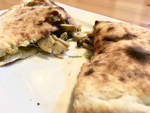 Pesto and mushroom calzone at Farmer's Kitchen in Hualien