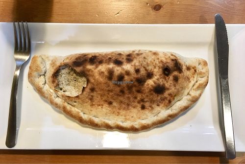 Pesto mushroom calzone at Farmer's Kitchen in Hualien