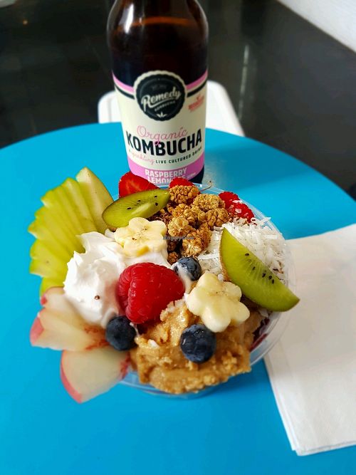 Açai Bowl with Kombucha! ?  at Smoothme Superfood Bar in Melbourne