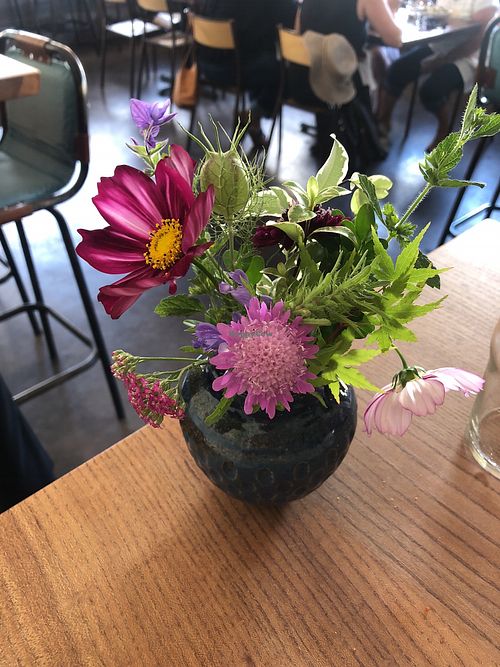 Fresh flowers at The Drawing Board in Petaluma
