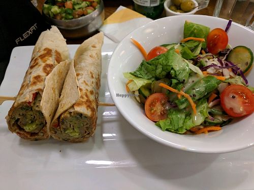 The chickpea omlette in a wrap.  at Greg Cafe in Beit Shemesh