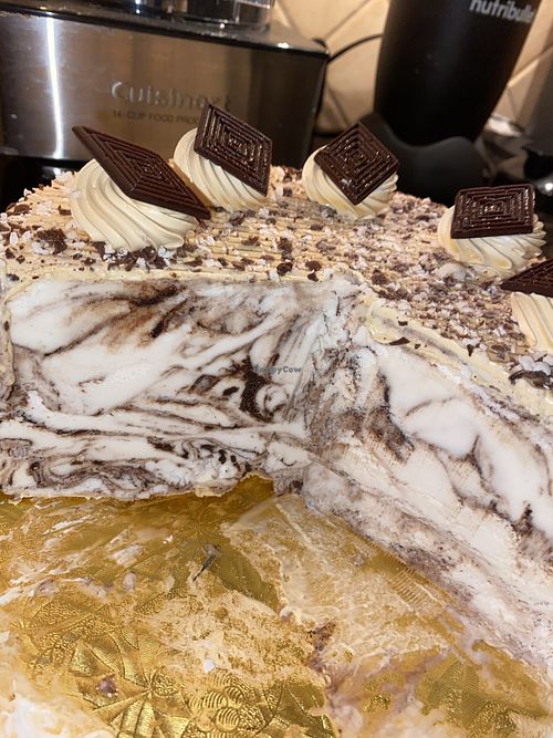 Vegan Caramel fudge ice cream cake  at Hershey's Ice Cream & More in Levittown