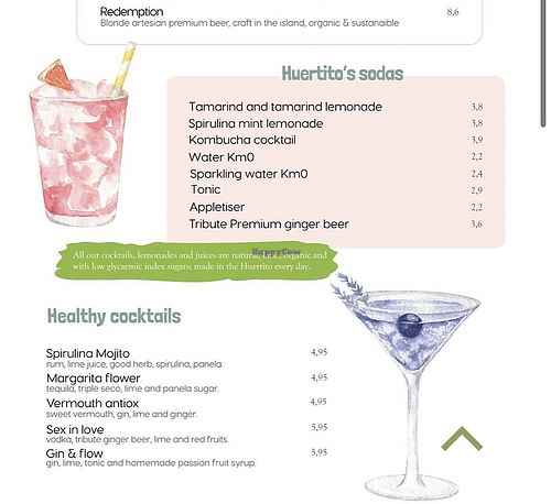 menu  at Llévame al Huerto in Gran Canaria