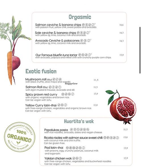 menu 2  at Llévame al Huerto in Gran Canaria