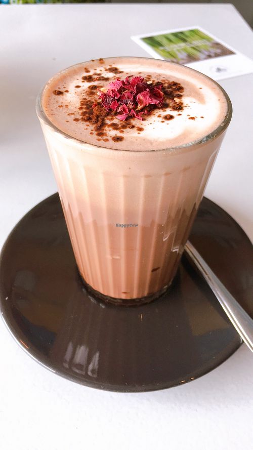 rose hot chocolate at 2 Girls' Cafe in South East London