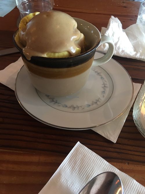 Curry, coconut milk based ice cream  at Aviv - Old Town in Portland