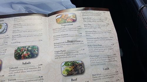 Menu at Cedars Grill in St Petersburg