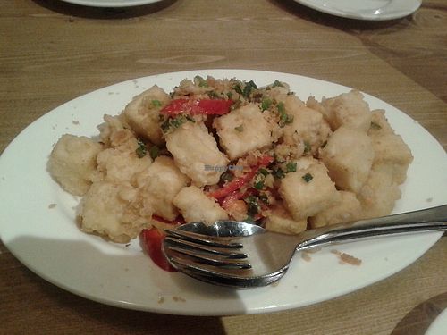 Salt and pepper tofu at Amaysia Restaurant in Newcastle Upon Tyne