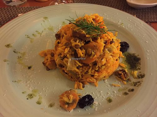 Vegan biryani at Cardamomo in Leiria