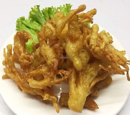 cauli fritters at Sweet Root Vegetarian Restaurant  in Phnom Penh