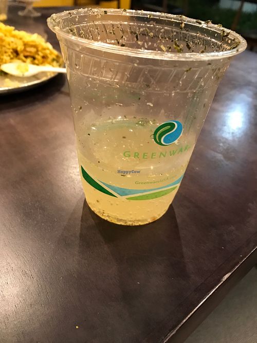Excellent fresh lime soda  at Namaste  in Aliso Viejo
