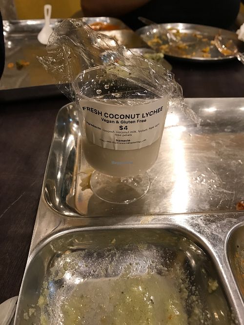 Vegan and gluten free coconut lychee. Lovely. Not too sweet at Namaste  in Aliso Viejo