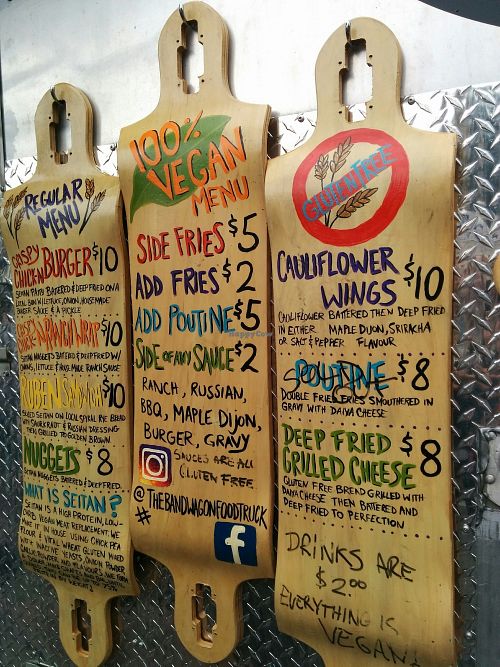 menu at Vegtoria 2017 at The Bandwagon Food Truck in Nanaimo