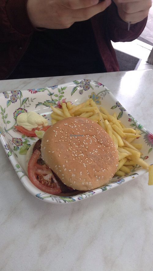 Soy burger  at Little Aladdin in Manchester