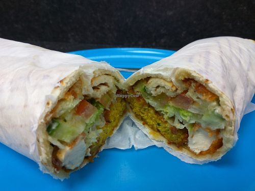 Tofu + falafel mix on a naan at Little Aladdin in Manchester