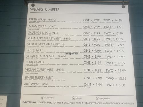 Menu 1  at City Beach Organics in Sandpoint