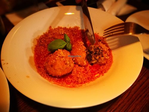 the arancini balls were the highlight of this dinner at Leonardo Verde in Warsaw