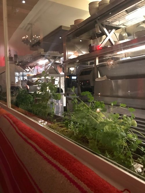 kitchen window along side a row of seating - a great spot. at abcV in New York City