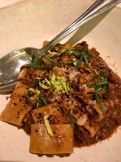 mushroom walnut bolognese - Wow - Amazing fresh and flavorful.  at abcV in New York City