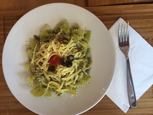 Green pesto pasta - yumm   at Madal Food in Budapest