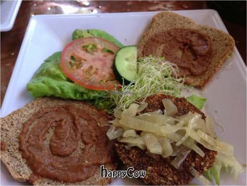 'Veggie burger' with 'homemade ketchup' at ChocolaTree Organic Oasis in Sedona