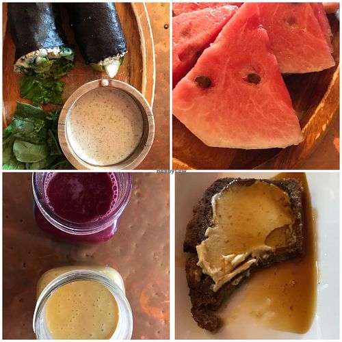 Green goddess wrap, smoothies and banana bread! at ChocolaTree Organic Oasis in Sedona