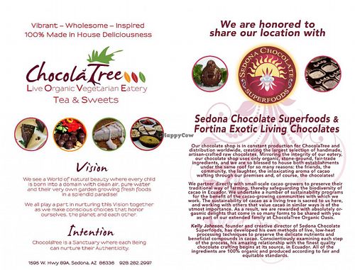 Current menu: Sweet treats & unique teas at ChocolaTree Organic Oasis in Sedona