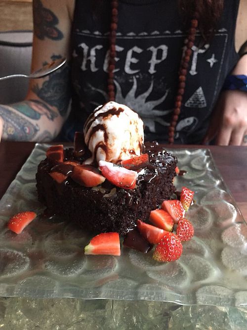 vegan brownie  at Clear Cafe in Ubud