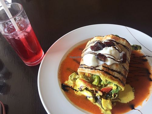 Moroccan Strudel
The taste is good but they put sour cream on the strudel... I am a vegan and their menu has never mentioned that there is sour cream on top... at Shenanigans Restaurant in Saipan