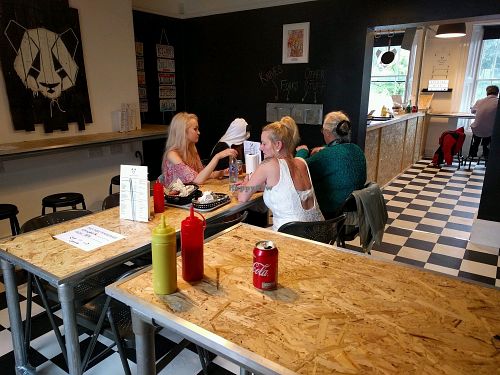 Grumpy Panda dining area  at Grumpy Panda Slice Shop & Deli in Gateshead