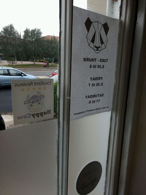 the cow at Grumpy Panda Slice Shop & Deli in Gateshead