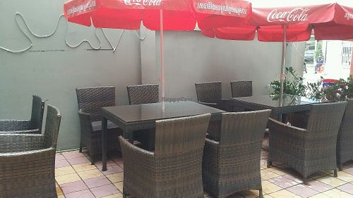 outside seating at Petra Restaurant in Phnom Penh