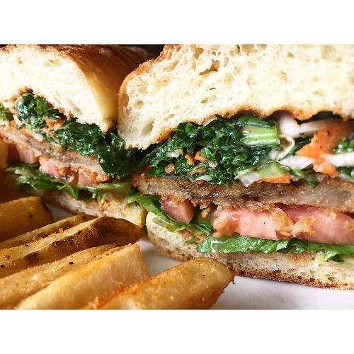 Eggplant Po' Boy at Simply Green Cafe in Ramsey