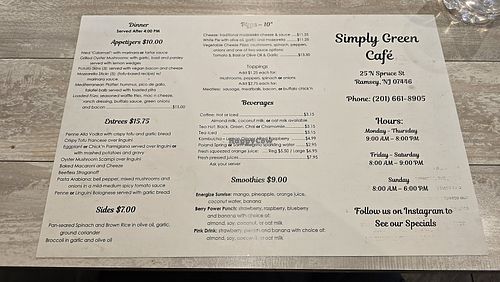  at Simply Green Cafe in Ramsey