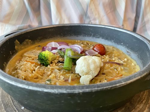 Basmati rice and soy curry at Abbaco in Mallorca