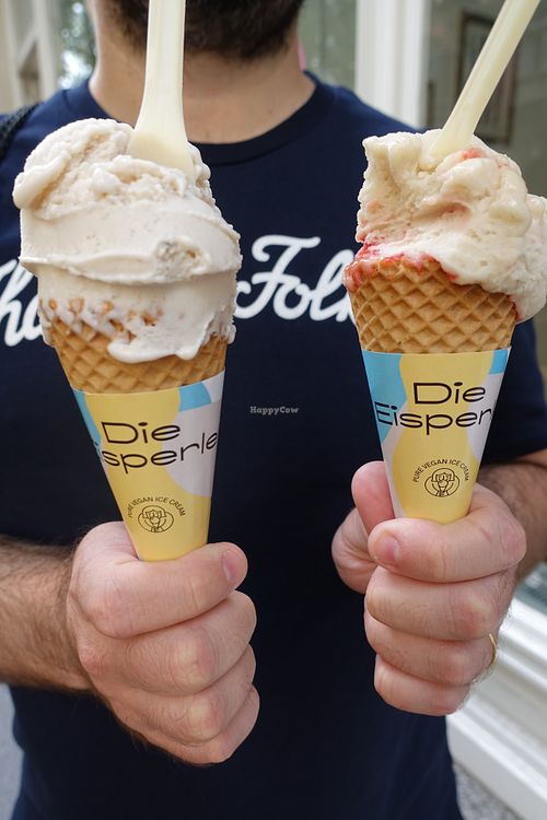 Nuts and strawberry guava ice creams at Die Eisperle - Kaiserfeldgasse in Graz