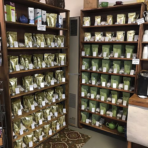 packaged teas at Merry Auld Market & Tea in Boothbay