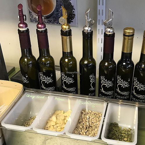 salad bar condiments at Merry Auld Market & Tea in Boothbay