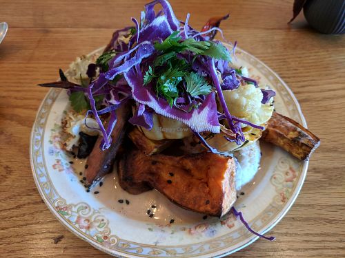 Veg coconut rice curry bowl at Concinnity Deli & Lounge in Bath