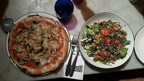 Vegan Giardiniera and Superfood Salad without the dressing  at Pizza Express - High St in Cardiff