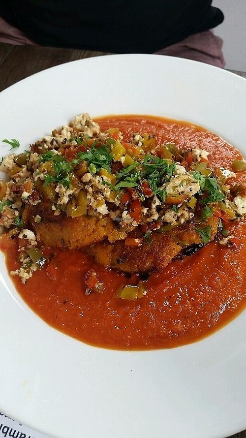 Tofu Scrambles and Sweet Potato at Herbivore in Cardiff