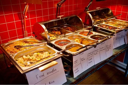 buffet at Veggie Heroes - Blegdamsvej in Copenhagen