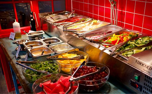 buffet at Veggie Heroes - Blegdamsvej in Copenhagen