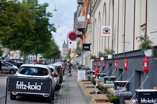 outside at Veggie Heroes - Blegdamsvej in Copenhagen
