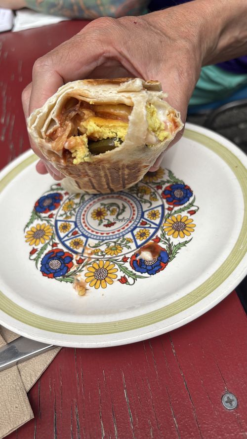 Breakfast burrito  at Let Them Eat Vegan in Dunedin